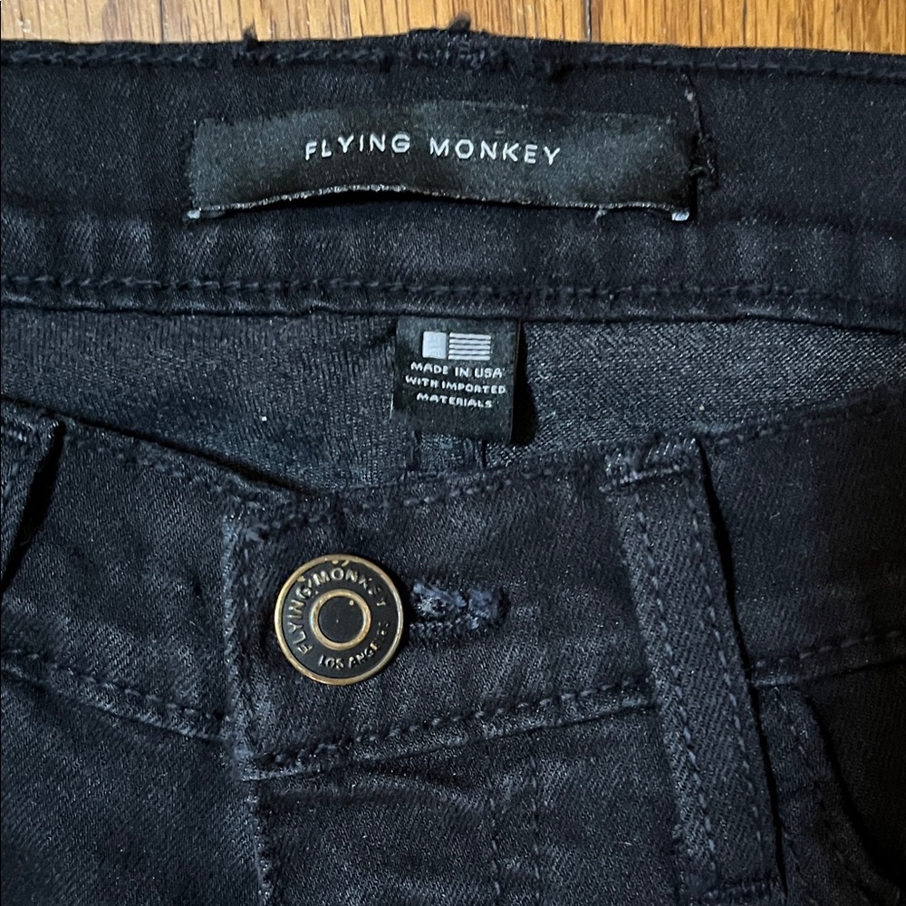 Flying Monkey Black Distressed Women's Jeans Size 26 - Picture 2 of 9
